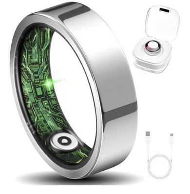 Smart Ring Fitness Tracker Schrittzählung Pulsmesser - Silber #7
