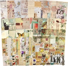 Vintage Scrapbook Supplies Pack (100pcs) for Bullet Journaling Art Junk Journal 