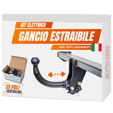 Gancio di traino estraibile orizz. per JEEP COMPASS II MP dal 2017 + kit 13 poli