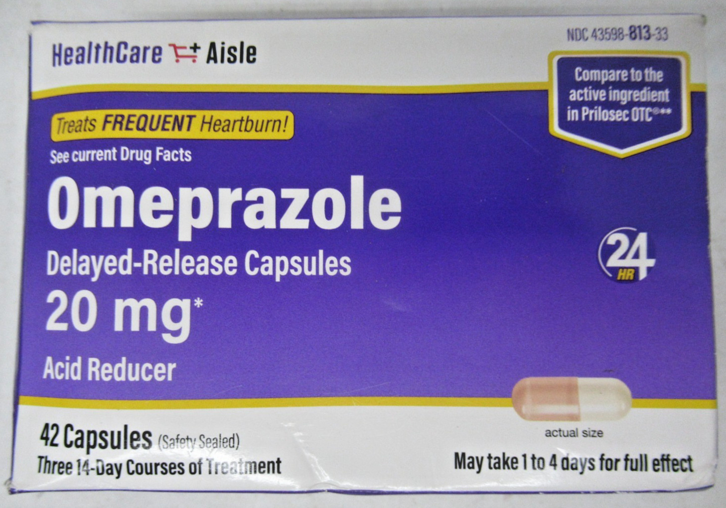 HealthCare Aisle, Omeprazole Delayed-Release Capsules 20mg 42 Caps