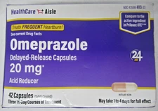 HealthCare Aisle, Omeprazole Delayed-Release Capsules 20mg 42 Caps