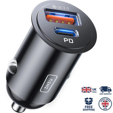 Image of 60W Fast Car Charger USB C + USB A (30W/30W) – Compact Cigarette Lighter