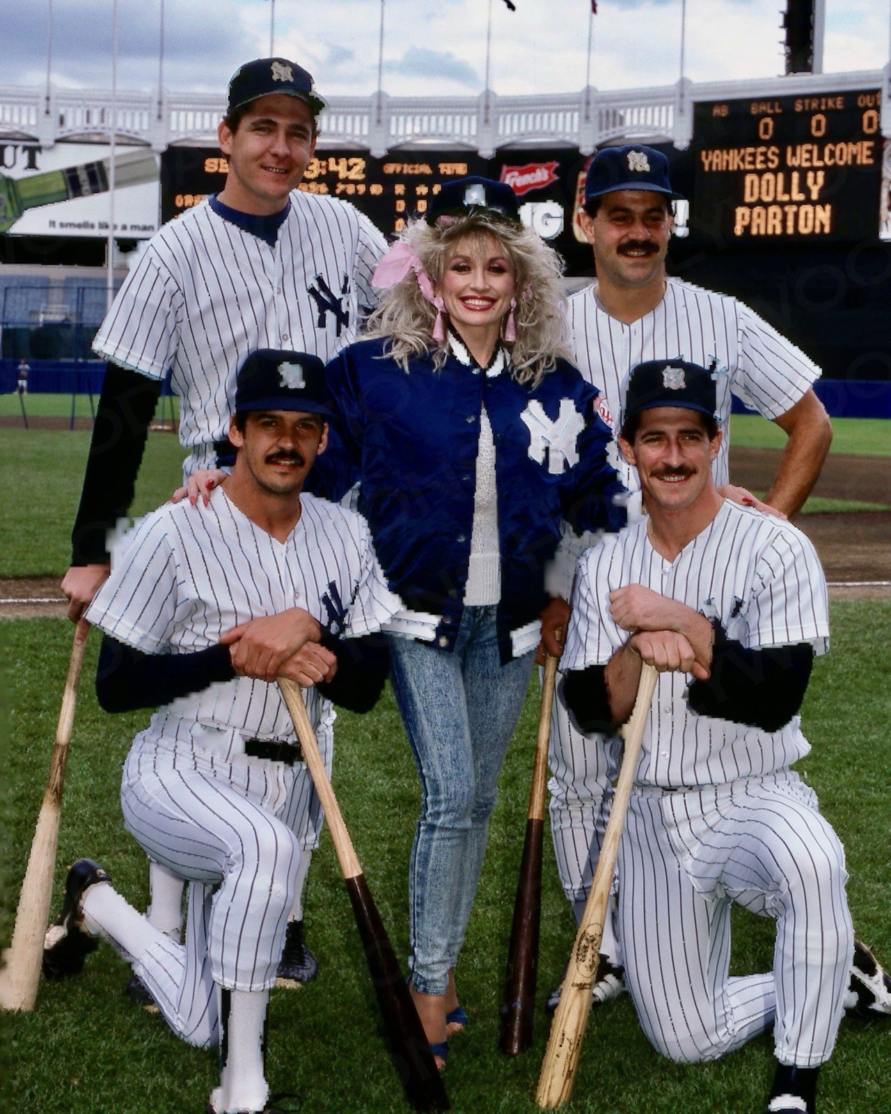 DOLLY PARTON YANKEES 8x10 1 RON GUIDRY RICK CERONE DAVE RIGHETTI MIKE PAGLIARULO