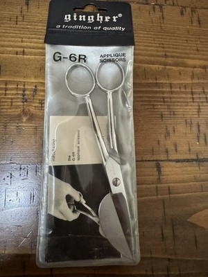 Vintage Gingher 6  Knife Edge Appliqué  Scissors Model #G-6R  *Great Condition*