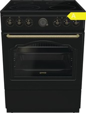 Gorenje Elektro Standherd 60cm Schwarz Glaskeramik AirFry Pizza 71L A Retro