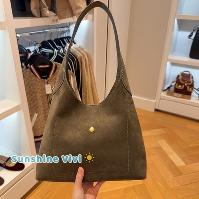 NWT CCOACH CW637 Brooklyn Shoulder Bag 28 Olive Green Suede | eBay