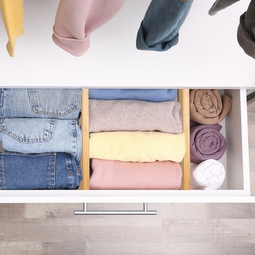 Dresser Drawer Organizers 6 Pack, 4.65'' High Adjustable from 12.5-17‘’ Bamboo.. - Picture 6 of 12