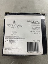 Signature Hardware Strainer Basket with Lift Stopper - 3-1/2", Matte Black