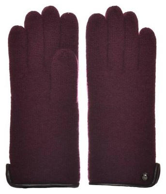 Roeckl Strickhandschuh Lederpaspol mulberry