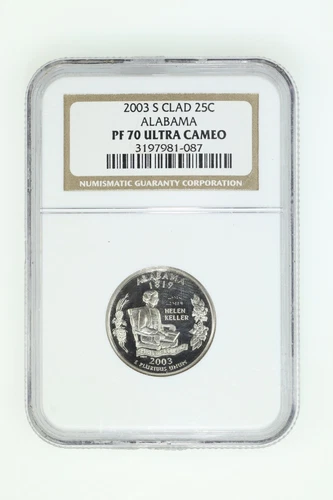 2003-S Clad 25C Alabama State Quarter NGC PF 70 Ultra Cameo