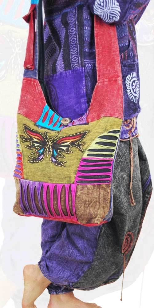 STUOARTE Galaxy Butterfly Print Crossbody Bag - Lightweight Adjustable Sling Purse For Women & Teens