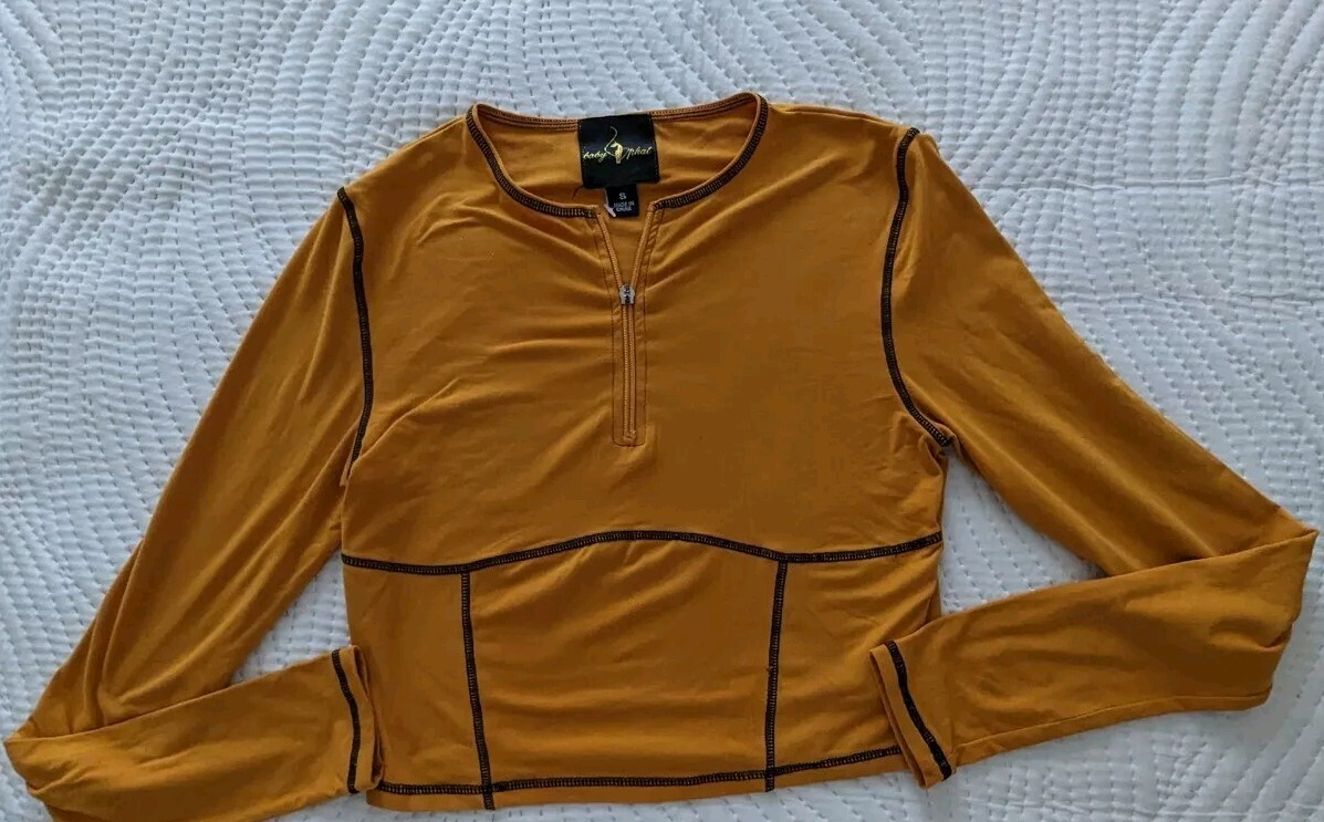 Baby Phat Womans L Cropped Windbreaker Qtr Zip Orange  Y2K Read