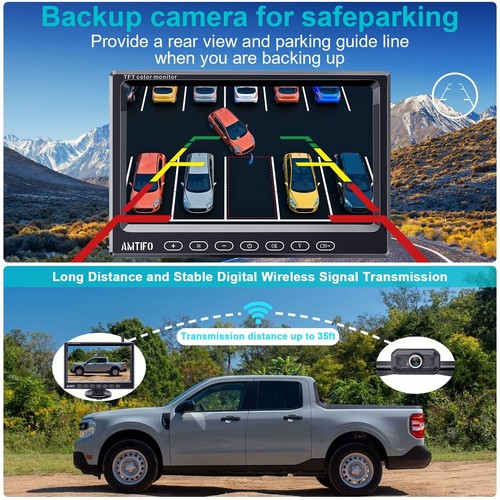 Wireless Backup Camera for Truck Car : 7-Inch Touch Key Monitor Plug and Play... - Picture 3 of 8
