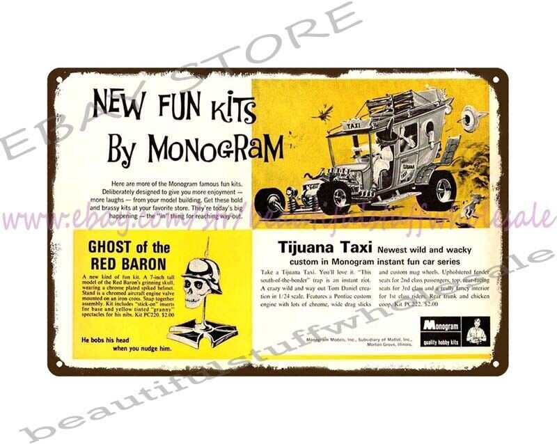 decorating tips 1969 Tijuana Taxi Ghost of Red Baron Hobby Kits metal tin  sign