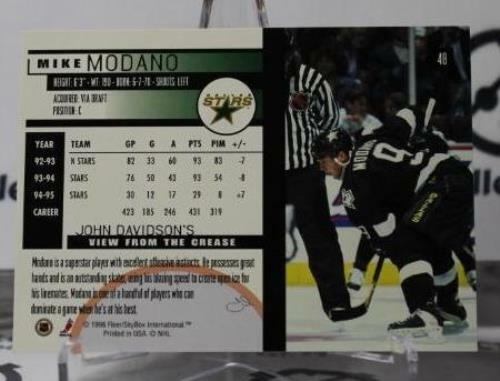 MIKE MODANO # 48 IMPACT SKYBOX 1995-96 DALLAS STARS NHL HOCKEY TRADING CARD - Picture 2 of 2
