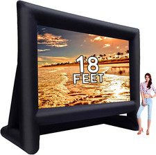 18 Feet Inflatable Outdoor Projector Movie Screen - Package with Rope, Blower, T