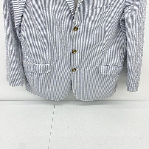 J Crew Blazer Men's size 46R Seersucker suit jacket sport coat stripe two button - Picture 14 of 16
