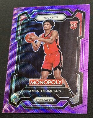 2023-2024 Panini NBA Monopoly Prizm Purple Wave Amen Thompson SP ...