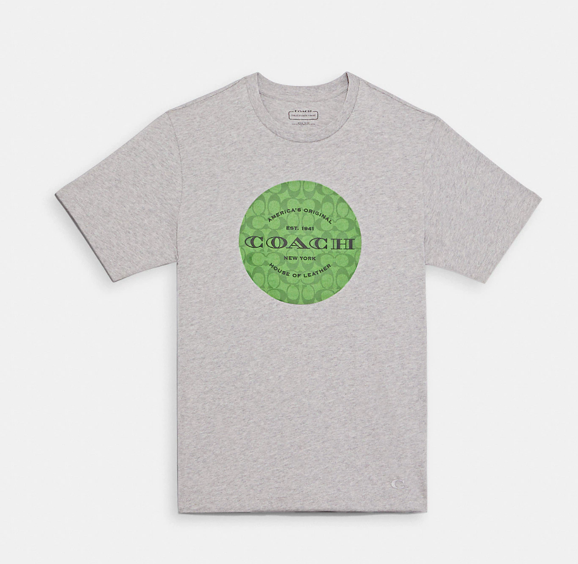 coach Signature T Shirt Heather Grey Green | eBay