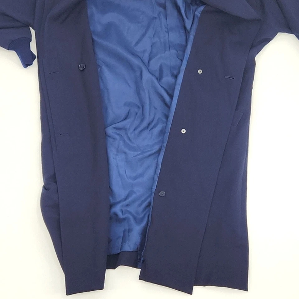 Gabardina vintage Bill Blass para mujer talla azul marino lana gaberdine longitud completa Foto 4 de 4