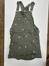Denim overall shorts The Gap kids collection garden green with daisies-youth XL