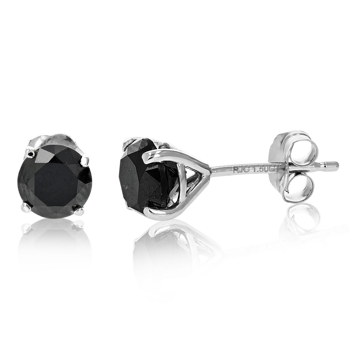 LADIES STUD EARRINGS 1.50CT ROUND/PRINCESS DIAMOND 14K WHITE GOLD LADIES STUD EARRINGS 1.50CT ROUND/PRINCESS DIAMOND 14K WHITE GOLD