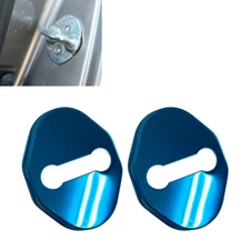 2pcs Polished Blue Stainless Door Latch Striker Cover Fits 90-25 MX5 Miata