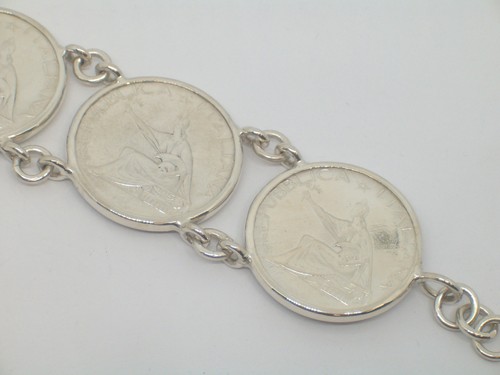 Bracciale in Argento 925 e monete da 500 lire - Braccialetto Quadriga Centenario - Picture 6 of 10