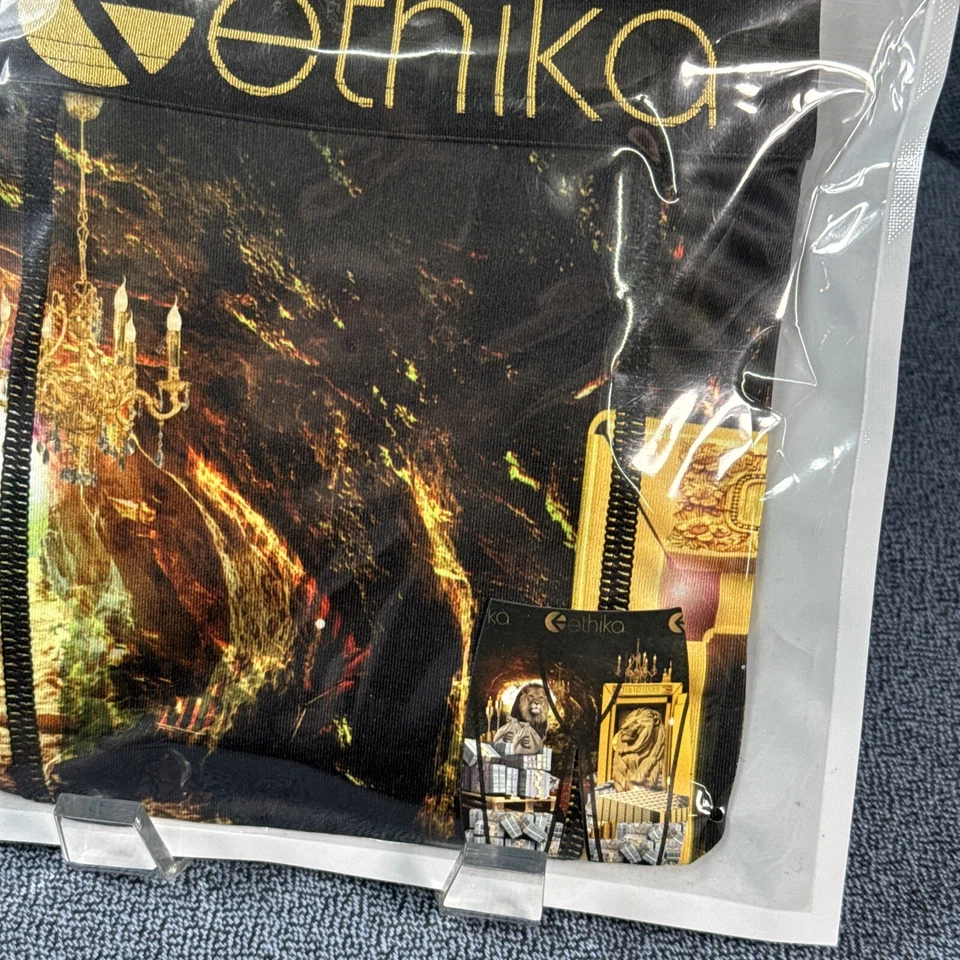 Cueca Boxer Ethika - Leões e Ouro - O Grampo Tamanho Médio M - Nova em folha na embalagem - Imagem 4 de 4