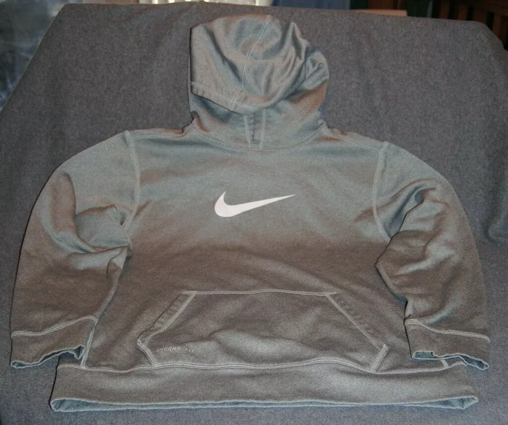 Nike Young Masculino Branco Swoosh Cinza pul ver com capuz Tamanho Xl RN 56323 CA 05553