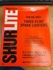 Shurlite Triple Flint Striker Lighter 4501 Box of 10 Made in USA