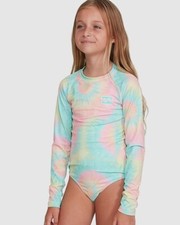 BNWT BILLABONG GIRLS KIDS TIE DYE LOVE LONG SLEEVE ONE PIECE SIZE 10 RRP 79.99