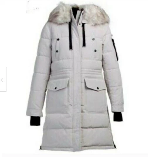 Bcbg detachable faux fur hooded puffer coat sale