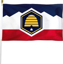 UTAH 2023 NEW STATE OFFICIAL FLAG 3'X5' REAL BRASS GROMMETS GOVERNMENT USA UT