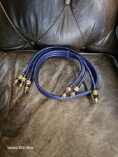 1ft Premium 3-RCA Male to Male Gold-Plated Audio/Video Cable Blue