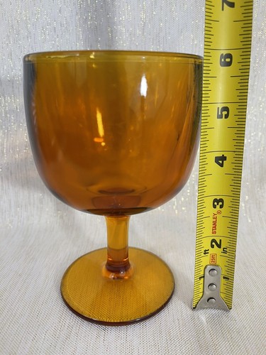 3er Set Vintage Bernstein Sockel Glaskelche/Biertassen MCM - Bild 5 von 5