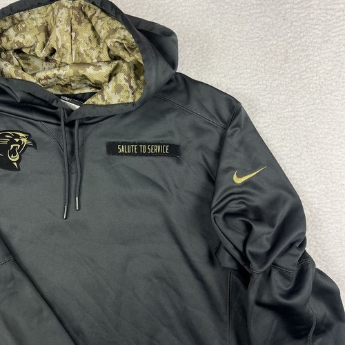 Felpa Nike con cappuccio uomo XL Salute To Service NFL Panthers Therma-Fit mimetica militare - Foto 5 di 15