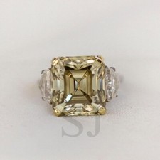 RARE 20 Ct Certified Asscher Cut Solitaire Ch...