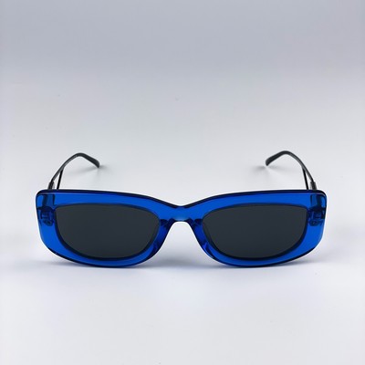 Prada Women Sunglasses Crystal Electric Blue Grey Rectangle  display picture 3