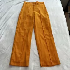 House Of Harlow Dress Pants Womens Small 1960 Orange Pleated Wide Leg 