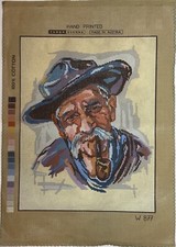 Tapex Vienna OLD MAN AND PIPE Needlepoint Canvas 13.5" x 17.5" W877