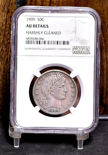 1909 Barber Half Dollar - NGC AU Details, Harshly Cleaned (#59345-L)