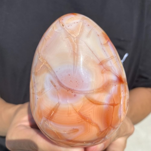 975g Raro Uovo di Agata Naturale Cristalli di Quarzo Esemplare Minerale Guarigione - Foto 8 di 13