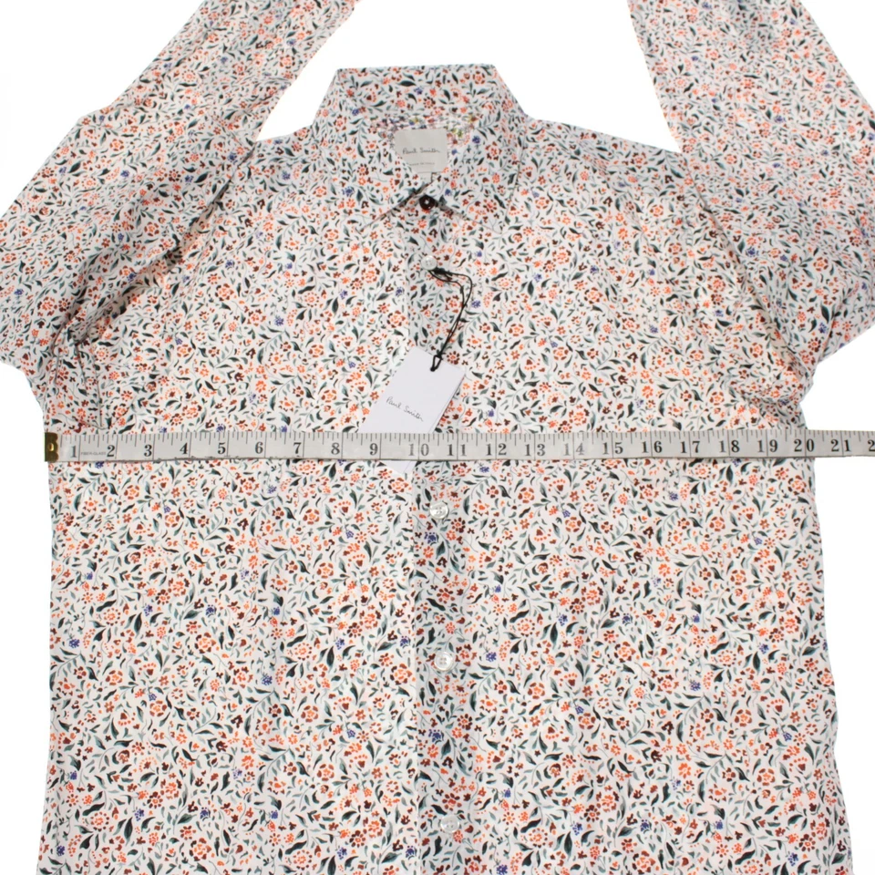 Paul Smith 全新带标签正装衬衫 15 码剪裁适合多色花卉印花棉 — 第 4/4 张图片