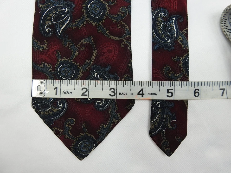 Corbata para el cuello KETCH Classics para hombre roja diseño cachemir seda tela importada prendas para el cuello Foto 4 de 4