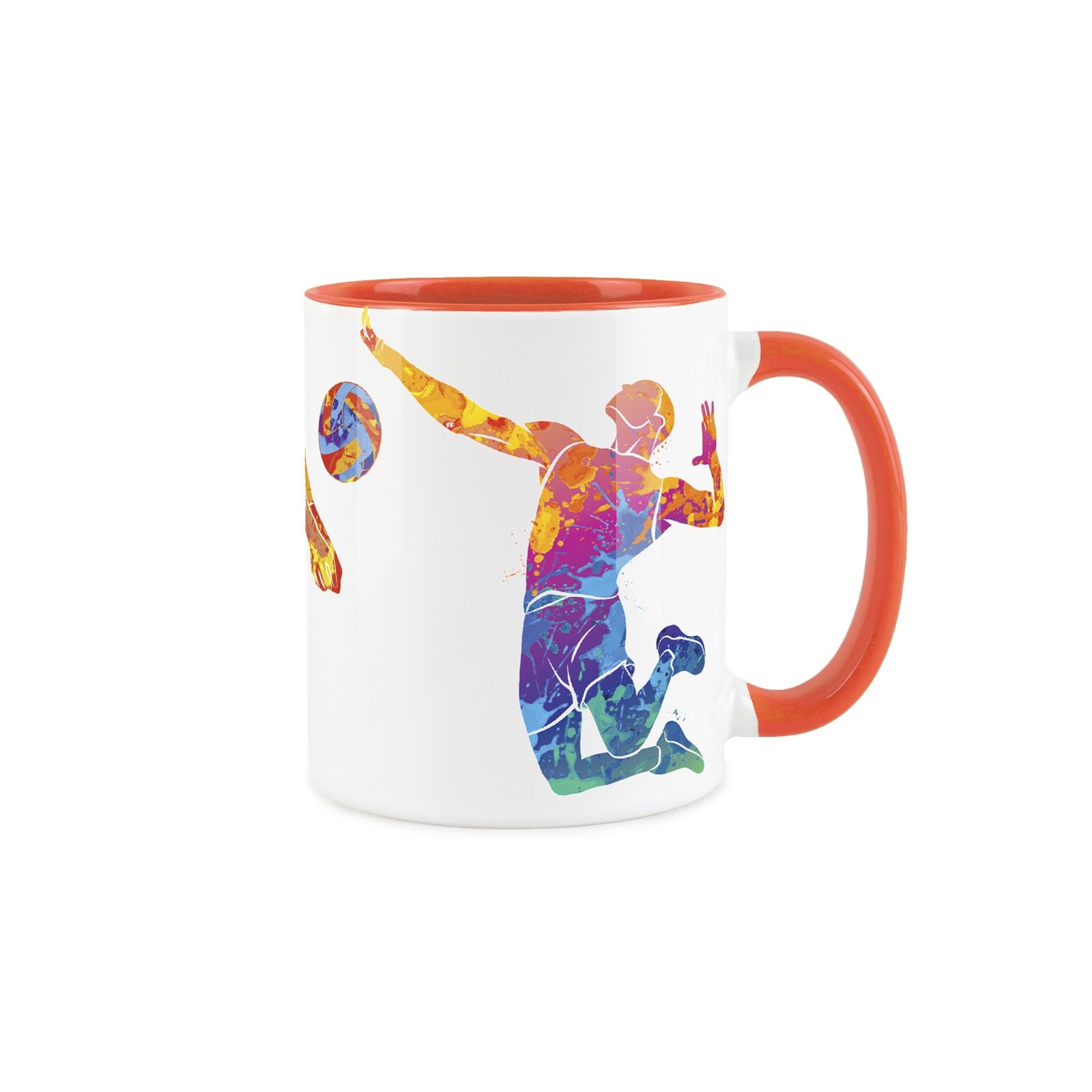 Volleyball Ceramic Mug - Durable Orange Sports Tea/Coffee Mug Gift