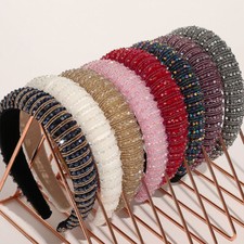 Cerchietto per Capelli Con Tesa Larga Accessori per Capelli Lussosi in Cristallo Pieno Con #T