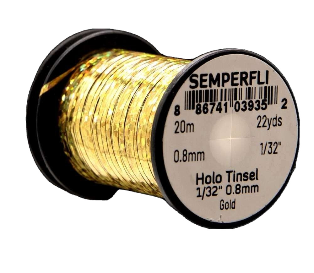 Semperfli 1/32"" Holographic Gold Tinsel - Fly Tying Materials