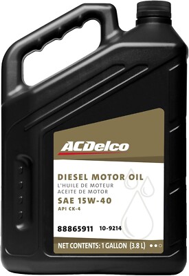 ACDelco Gold 10-9214 (88865911) CK-4 15W-40 Diesel Motor Oil, 1 Gallon