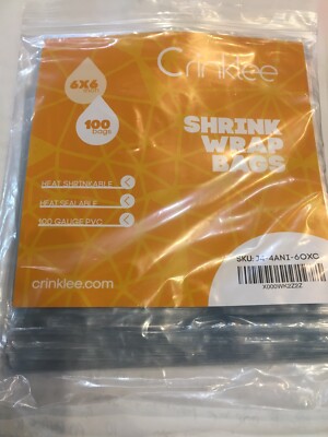 100-6''x6'' SHRINK WRAP BAGS for packaging crafts, CDs, soaps, candles and more.  